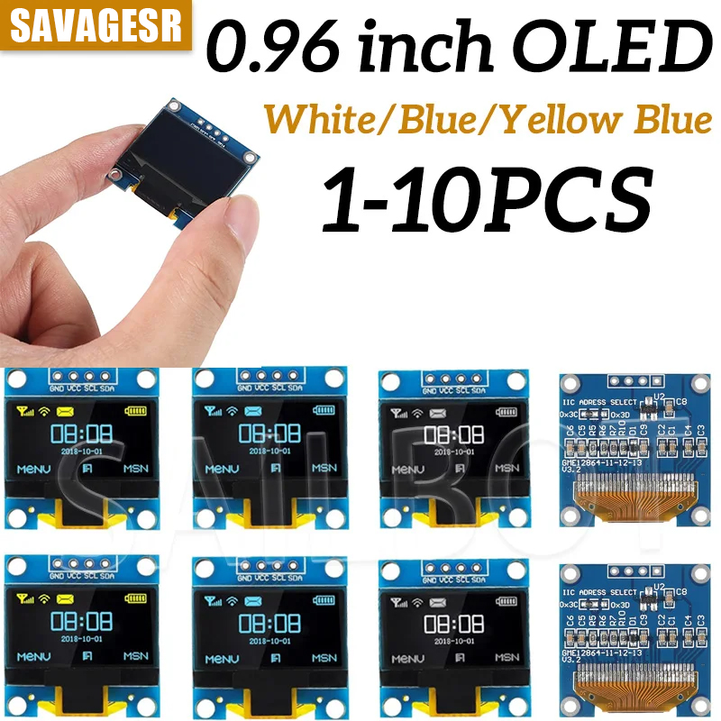 Oled Display 0.96 - 1-10 Uds. Módulo de pantalla OLED