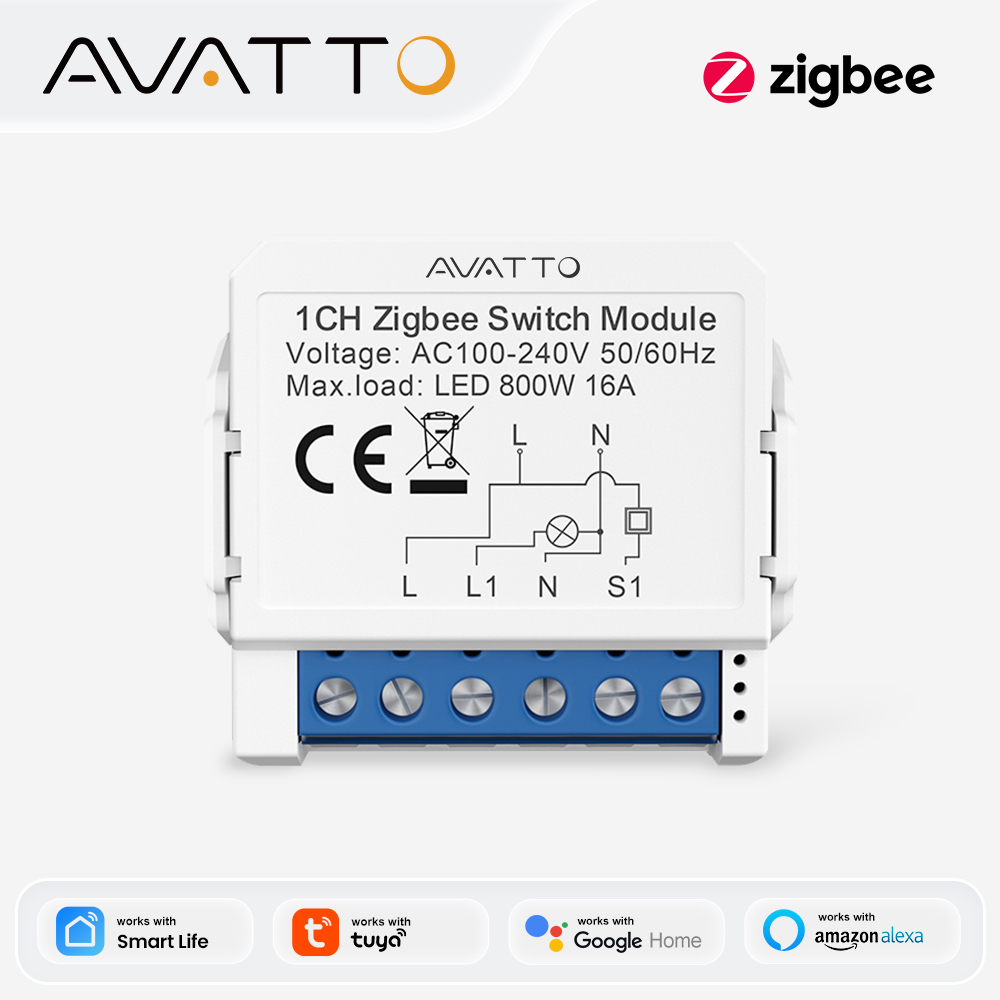 Relay Module 1 Channel - AVATTO ZigBee Tuya 1/2/3/4 Gang Mini
