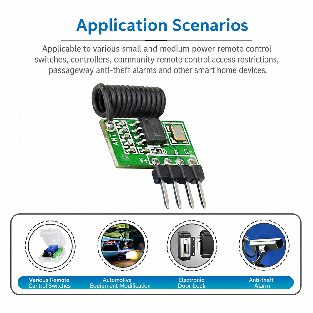 Ir Remote Module - Módulo Receptor RF Superheterodino de 315MHz/433MHz,