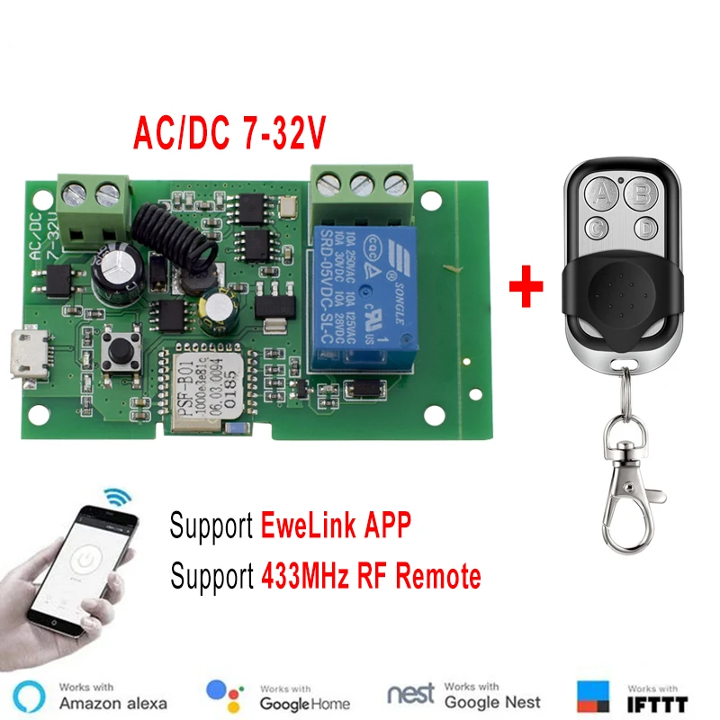 Ewelink AC/DC 5V 7V-32V 1 cana - Relay Module 1 Channel reseña y precio