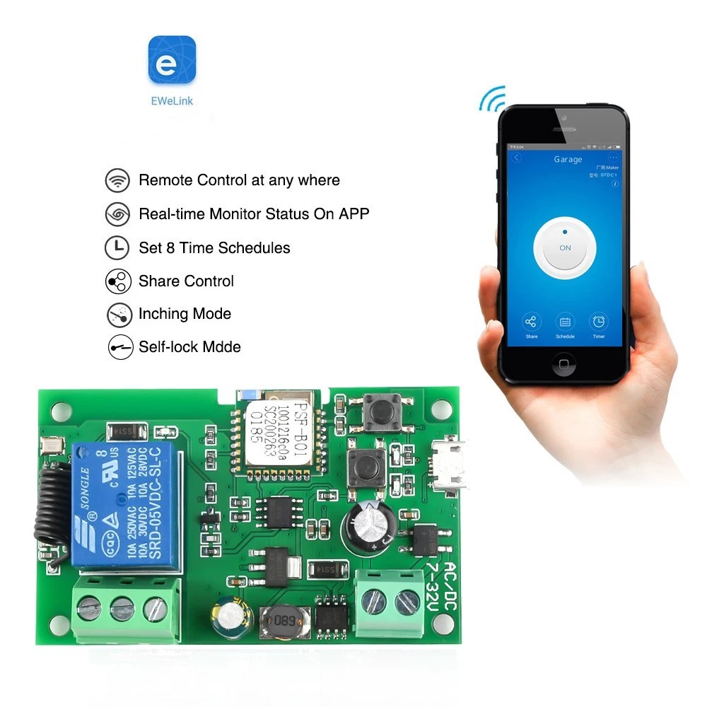 Ewelink AC/DC 5V 7V-32V 1 cana - Relay Module 1 Channel reseña y precio
