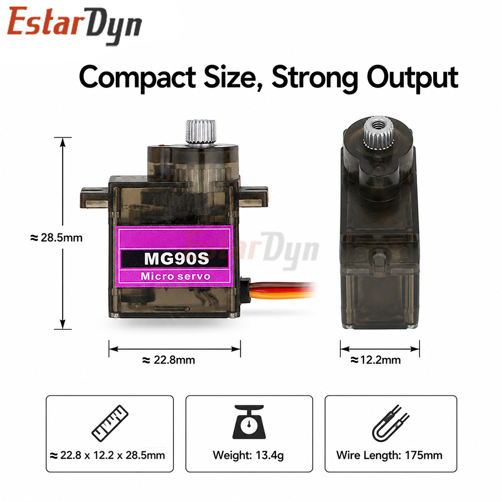 Servo Digital Estardyn MG90S c - Servo Sg90 reseña y precio