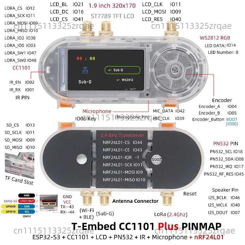 Placa de Desarrollo T-Embed CC - Nrf24L01 reseña y precio