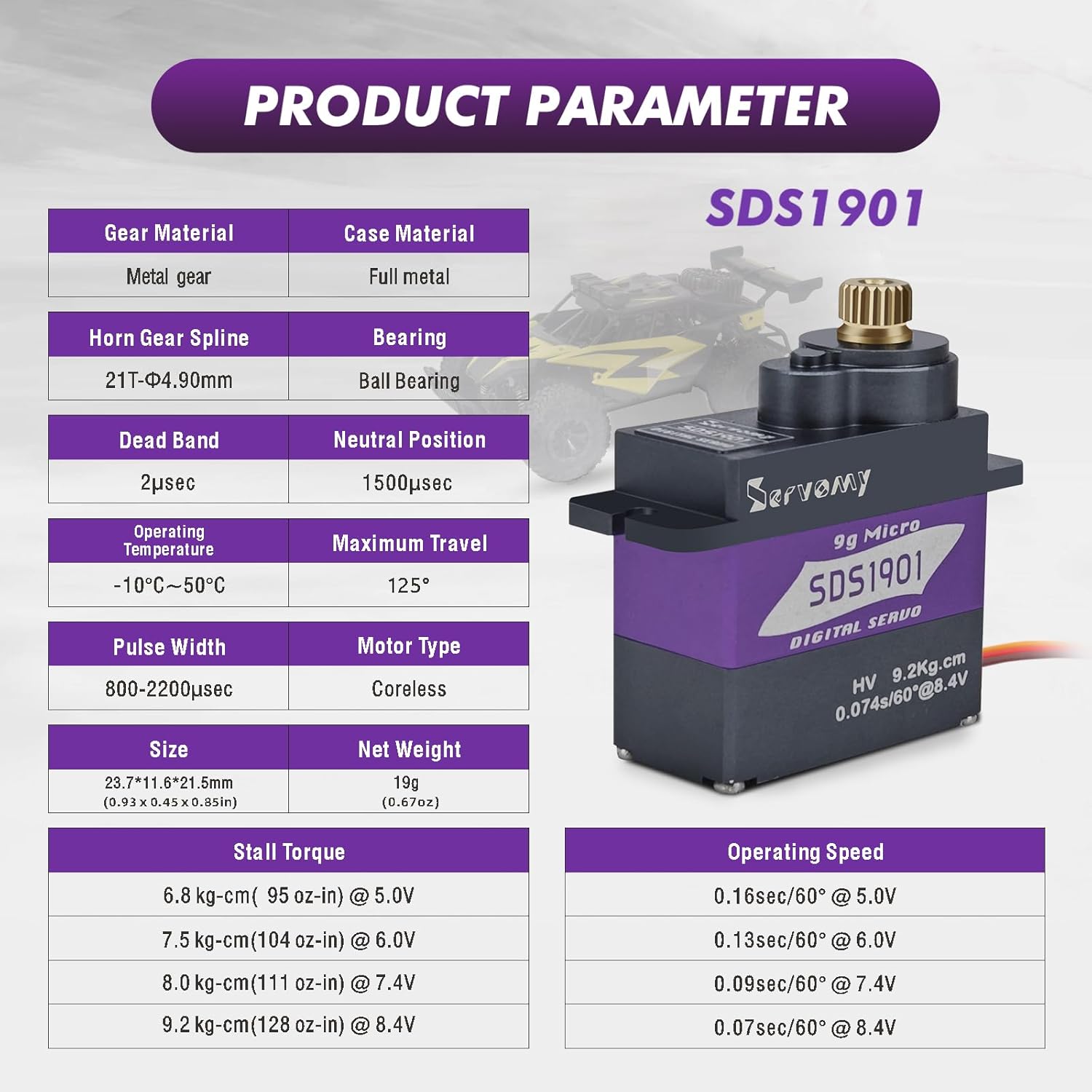 SERVOMY-SDS1901 Digital 9G Mic - Servo Sg90 reseña y precio