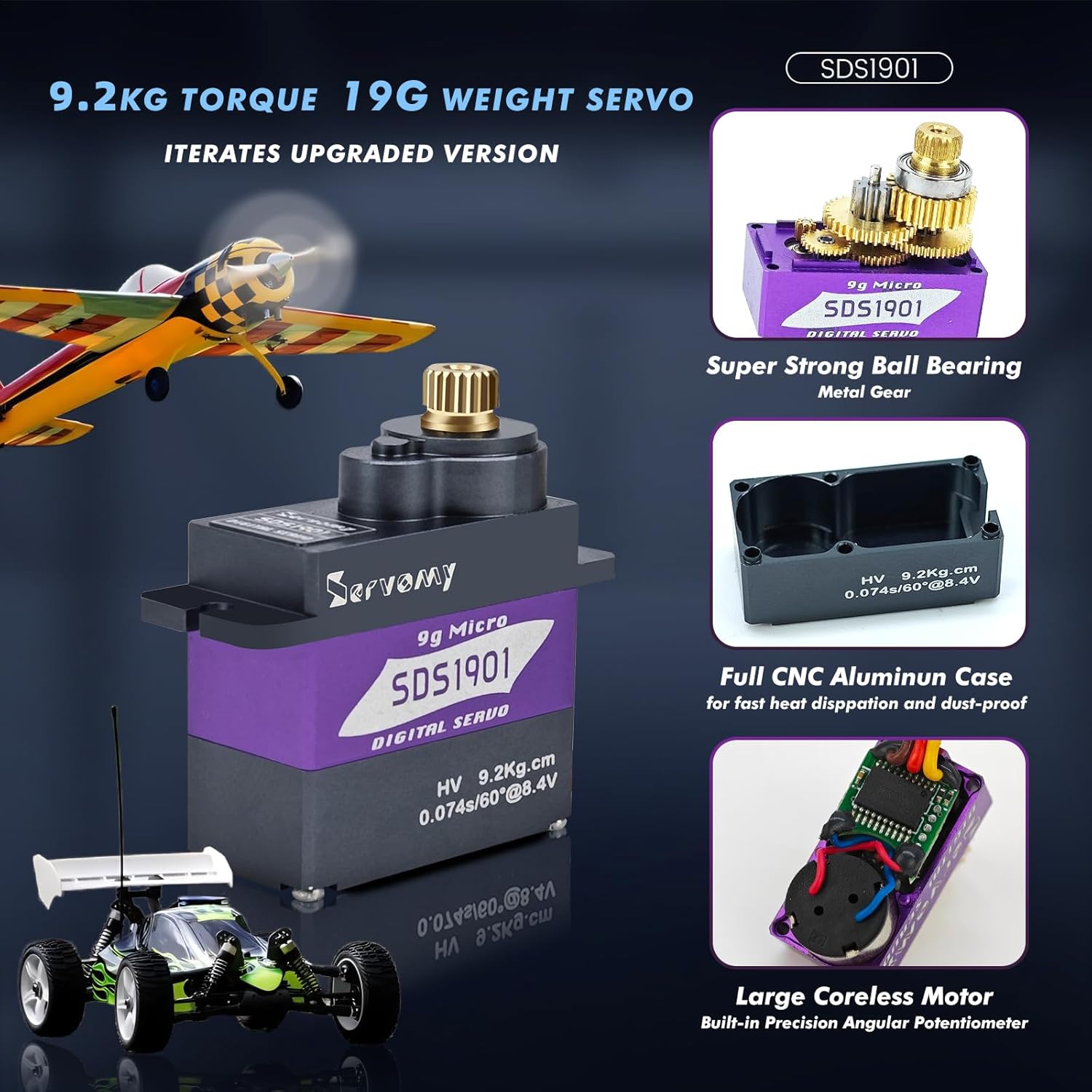 SERVOMY-SDS1901 Digital 9G Mic - Servo Sg90 reseña y precio